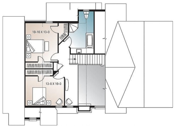 House Blueprint - Cottage Floor Plan - Upper Floor Plan #23-417