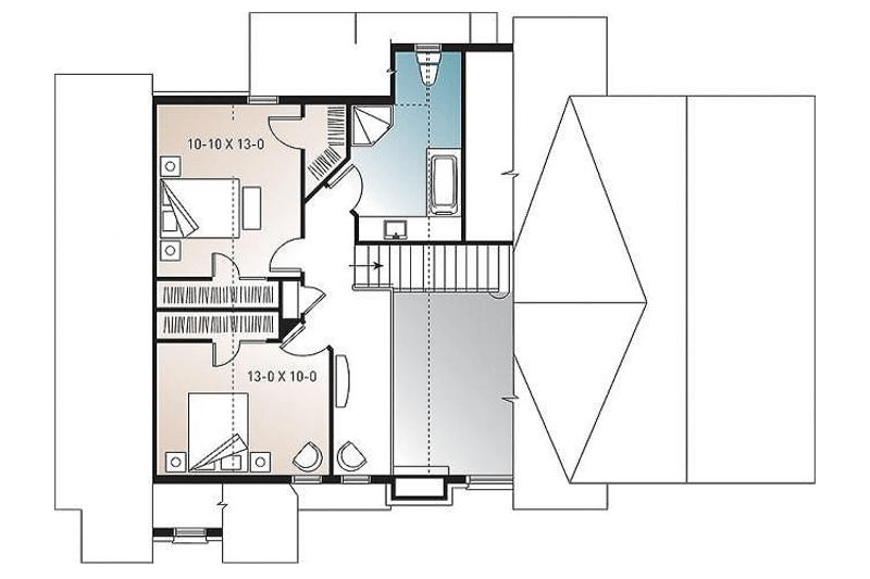 Home Plan - Floor Plan - Upper Floor for Cottage House Plan #23-417 - 3 bed, 2.5 bath