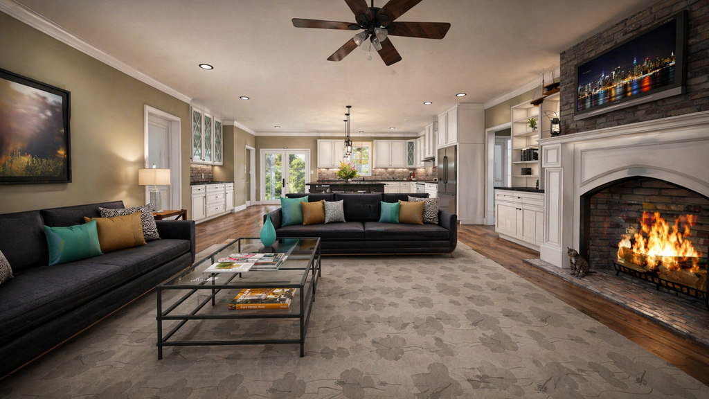 Interior - Family Room for Country House Plan #44-259 - 3 bed, 2 bath