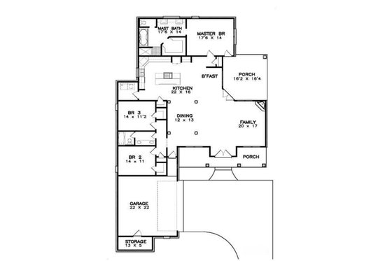 Floor Plan - Main Floor House Plan #8-112 - 3 bed, 2 bath