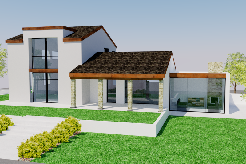 House Blueprint - Contemporary Exterior - Front Elevation Plan #542-20