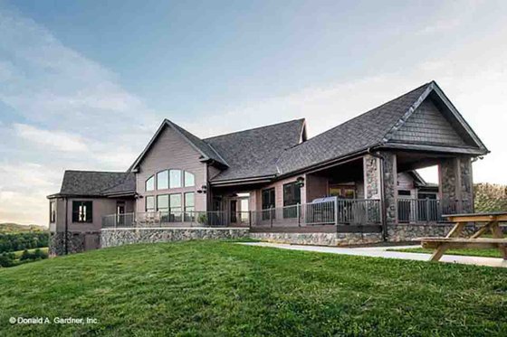 Exterior - Rear Elevation 1 for European House Plan #929-29 - 4 bed, 3 bath