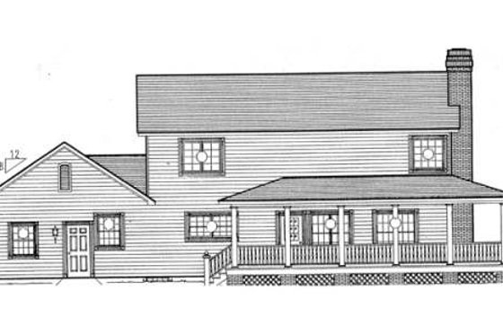 Exterior - Rear Elevation for Country House Plan #312-550 - 4 bed, 3 bath