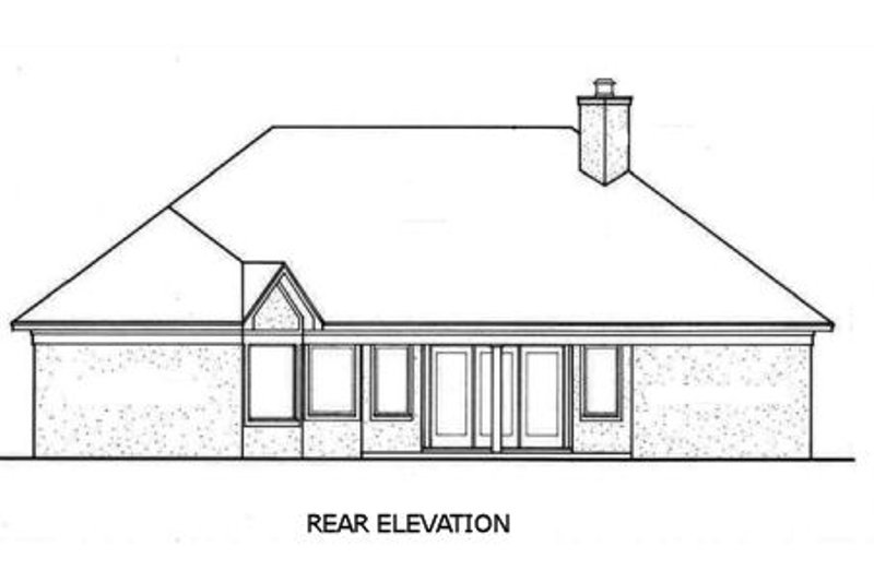 Home Plan - Exterior - Rear Elevation for European House Plan #45-245 - 3 bed, 2 bath