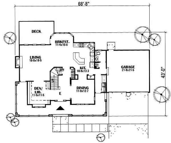 Country Floor Plan - Main Floor Plan #50-218