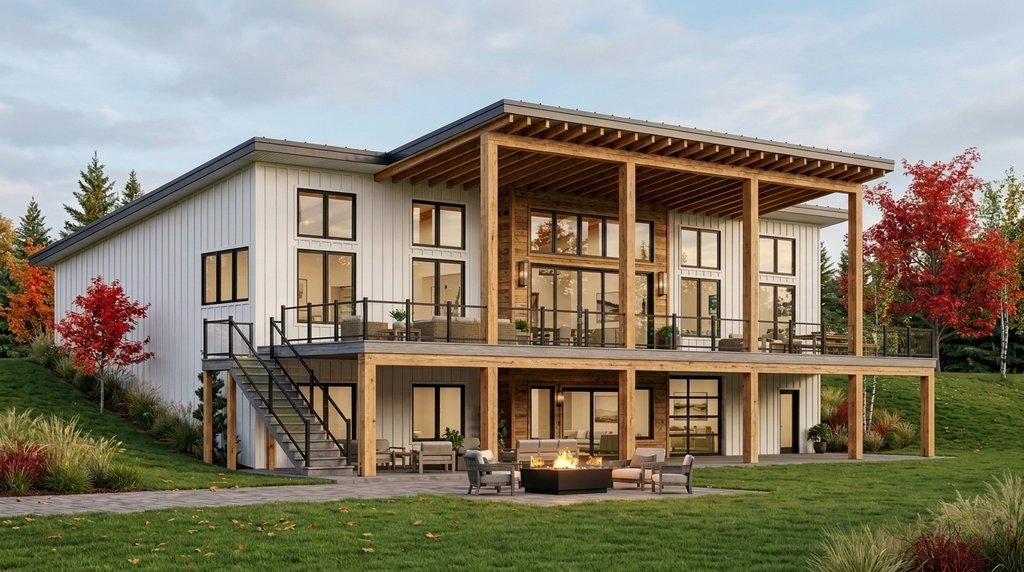 Exterior - Rear Elevation 2 for Modern House Plan #1064-323 - 3 bed, 2 bath