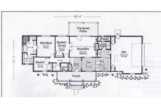 Floor Plan - Main Floor for Traditional House Plan #310-895 - 3 bed, 2.5 bath