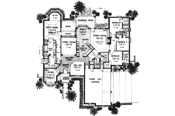 Floor Plan - Main Floor for European House Plan #310-878 - 4 bed, 3.5 bath