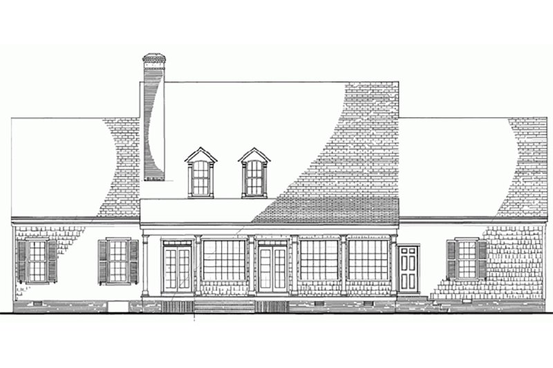 Architectural House Design - Exterior - Rear Elevation for Southern House Plan #137-152 - 4 bed, 3 bath