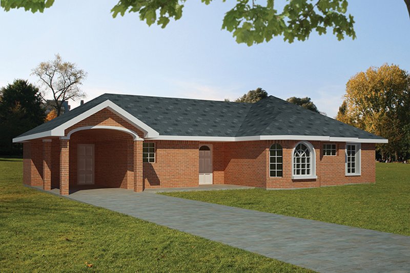House Design - Exterior - Front Elevation 3 for Ranch House Plan #1061-20 - 3 bed, 2 bath