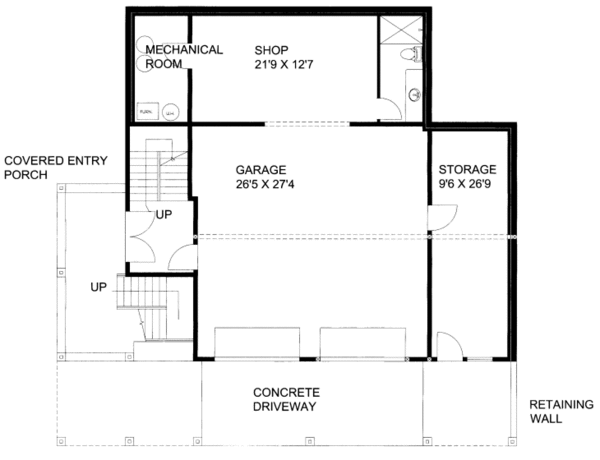 Dream House Plan - Contemporary Floor Plan - Lower Floor Plan #117-778