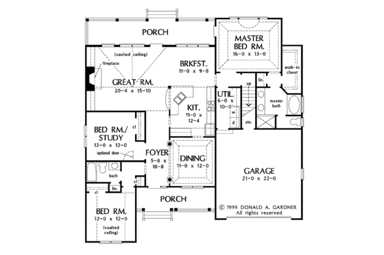 Floor Plan - Main Floor for Country House Plan #929-519 - 3 bed, 2 bath