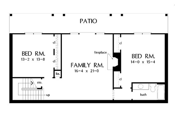 Floor Plan - Lower Floor for Craftsman House Plan #929-562 - 3 bed, 2.5 bath