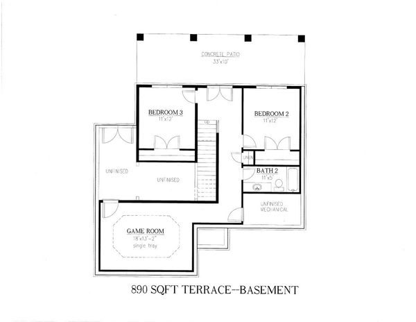 Architectural House Design - Modern Floor Plan - Lower Floor Plan #437-55
