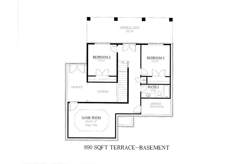 House Design - Floor Plan - Lower Floor for Modern House Plan #437-55 - 3 bed, 2.5 bath