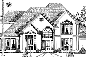 House Blueprint - European Exterior - Front Elevation Plan #974-11