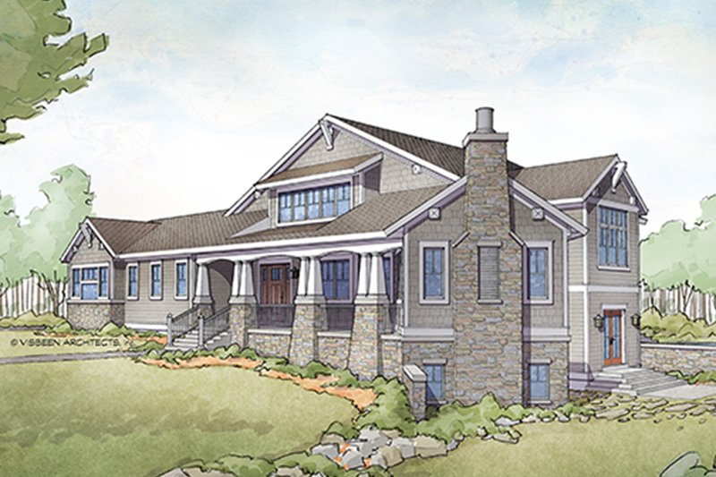 Architectural House Design - Exterior - Front Elevation 5 for Craftsman House Plan #928-295 - 2 bed, 2.5 bath