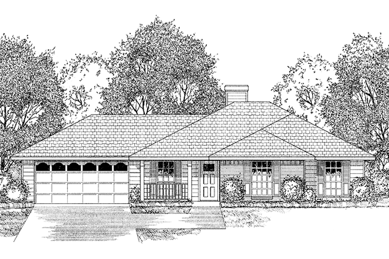 Home Plan - Exterior - Front Elevation 3 for Traditional House Plan #40-493 - 3 bed, 2 bath