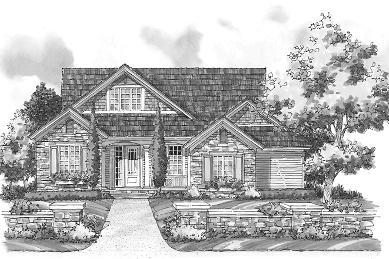 Home Plan - Exterior - Front Elevation 3 for Country House Plan #930-234 - 3 bed, 2 bath
