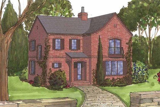 Exterior - Front Elevation 3 for Traditional House Plan #1042-10 - 3 bed, 2.5 bath