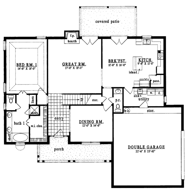 Home Plan - Traditional Floor Plan - Main Floor Plan #42-504