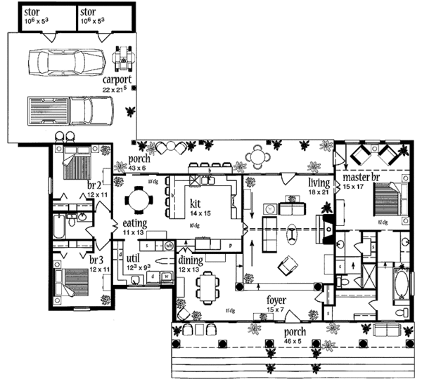 House Plan Design - Classical Floor Plan - Main Floor Plan #36-604