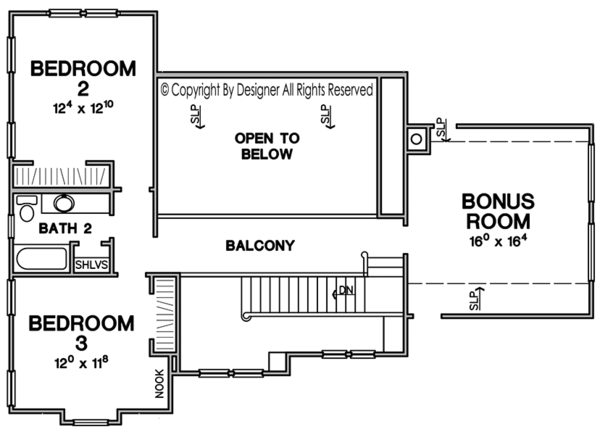 House Plan Design - Craftsman Floor Plan - Upper Floor Plan #472-378