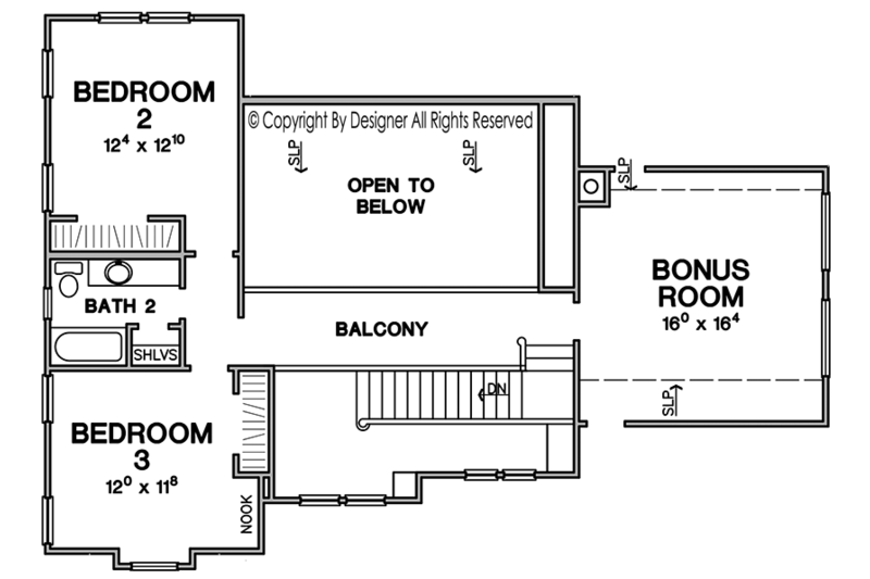 Architectural House Design - Floor Plan - Upper Floor for Craftsman House Plan #472-378 - 3 bed, 2.5 bath