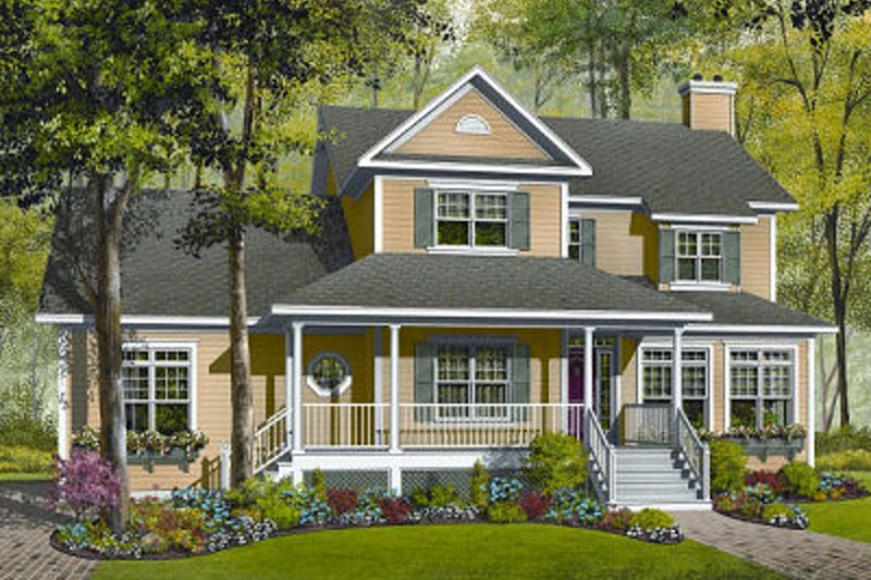 House Blueprint - Traditional Exterior - Front Elevation Plan #23-845