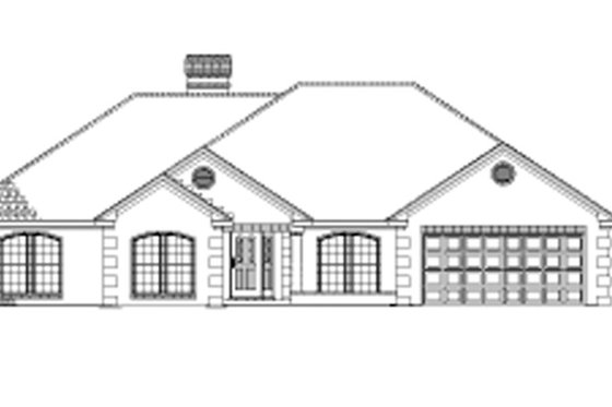 Exterior - Front Elevation 3 for Ranch House Plan #17-2624 - 4 bed, 2.5 bath