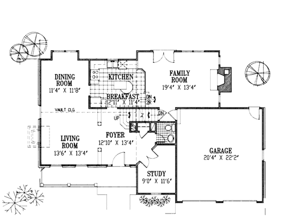 House Plan Design - Country Floor Plan - Main Floor Plan #953-19