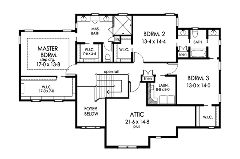 Home Plan - Floor Plan - Upper Floor for Traditional House Plan #1010-205 - 4 bed, 3 bath