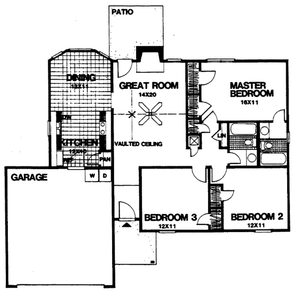 Home Plan - Ranch Floor Plan - Main Floor Plan #30-217