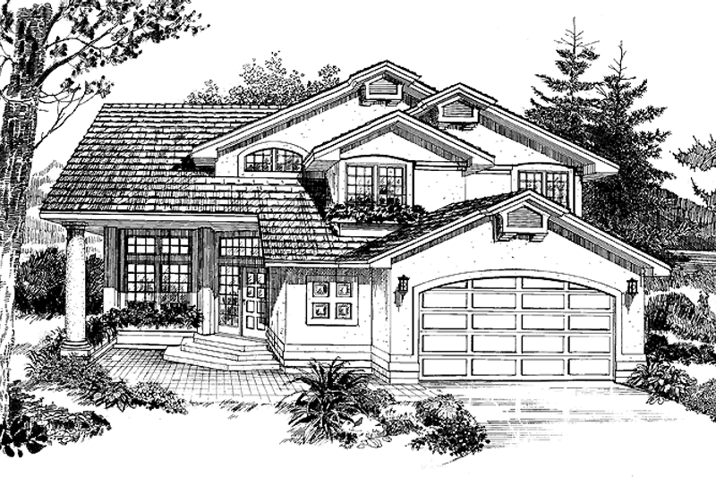 Architectural House Design - Adobe / Southwestern Exterior - Front Elevation Plan #47-769