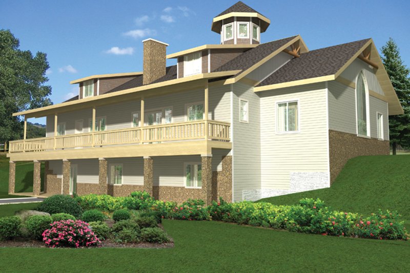 House Blueprint - Exterior - Rear Elevation 3 for Colonial House Plan #117-845 - 6 bed, 3 bath
