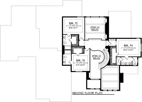 House Blueprint - European Floor Plan - Upper Floor Plan #70-1094