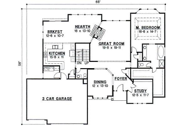 European Floor Plan - Main Floor Plan #67-714