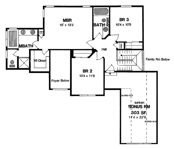 Dream House Plan - Country Floor Plan - Upper Floor Plan #316-237