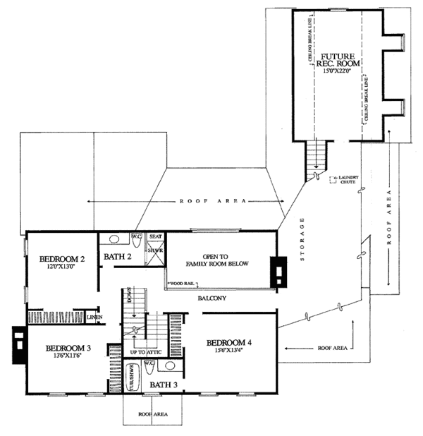 Dream House Plan - Colonial Floor Plan - Upper Floor Plan #137-353