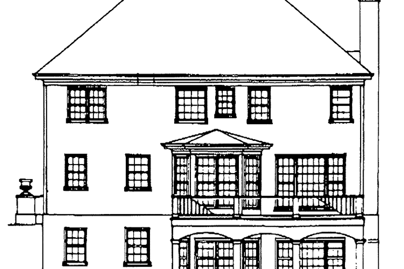House Blueprint - Exterior - Rear Elevation for Colonial House Plan #429-109 - 4 bed, 3.5 bath