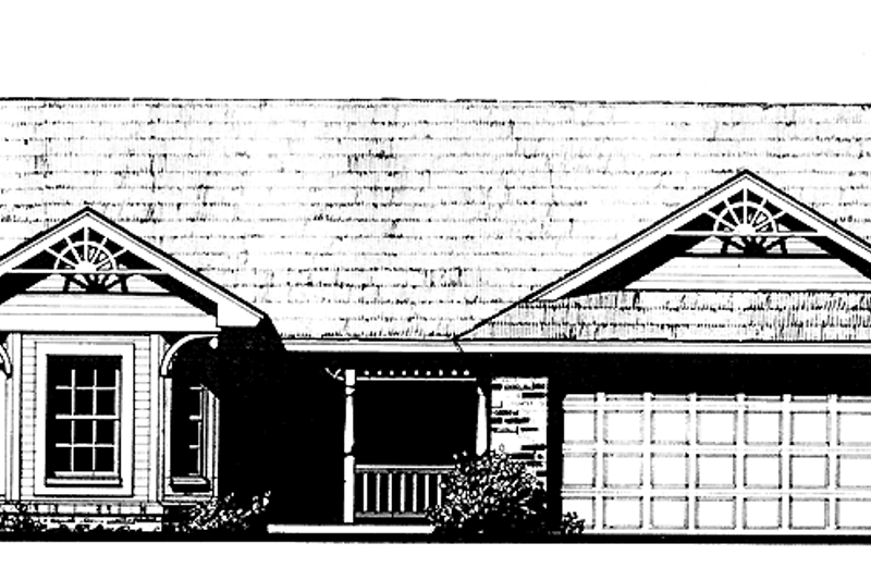 Dream House Plan - Exterior - Front Elevation 3 for Ranch House Plan #310-1115 - 3 bed, 2 bath