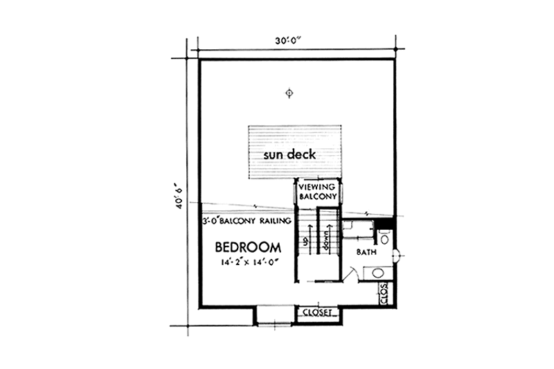 Home Plan - Floor Plan - Upper Floor for Contemporary House Plan #320-1199 - 2 bed, 2.5 bath
