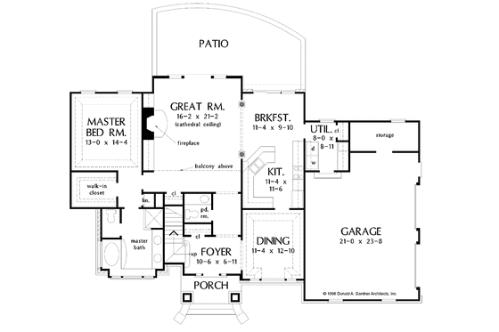 Floor Plan - Main Floor for Traditional House Plan #929-321 - 3 bed, 2.5 bath