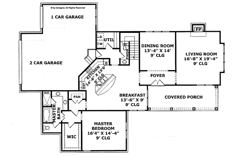 Home Plan - Floor Plan - Main Floor for Colonial House Plan #952-200 - 4 bed, 3.5 bath