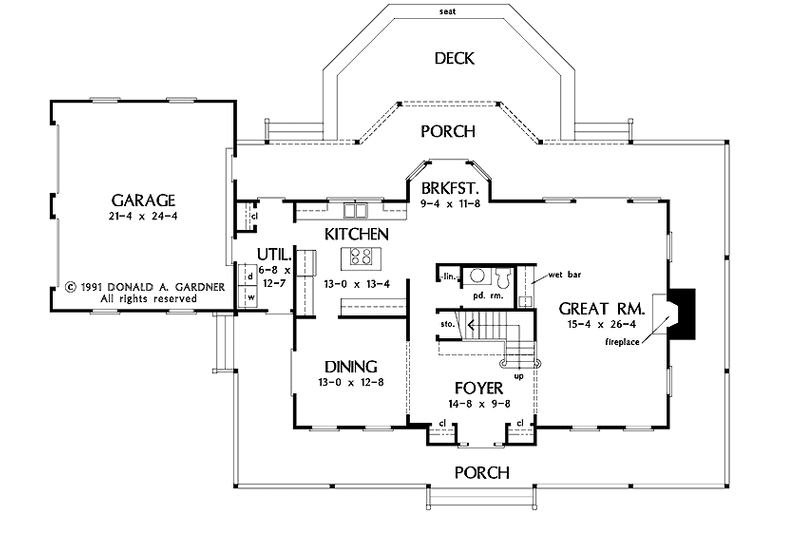 Dream House Plan - Floor Plan - Main Floor for Country House Plan #929-482 - 4 bed, 2.5 bath