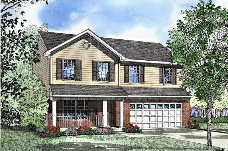 Architectural House Design - Country Exterior - Front Elevation Plan #17-3074