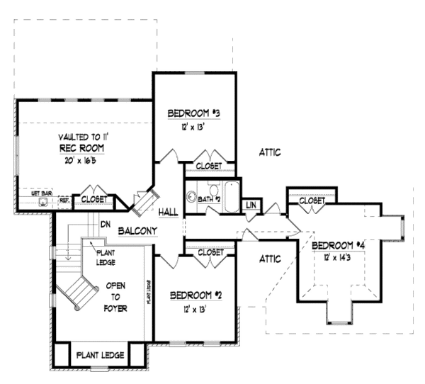 European Floor Plan - Upper Floor Plan #424-231