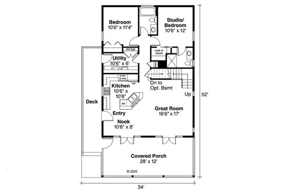 House Plan Design - Cottage Floor Plan - Main Floor Plan #124-916