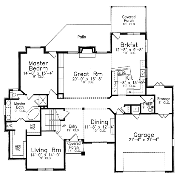 House Plan Design - Traditional Floor Plan - Main Floor Plan #52-283