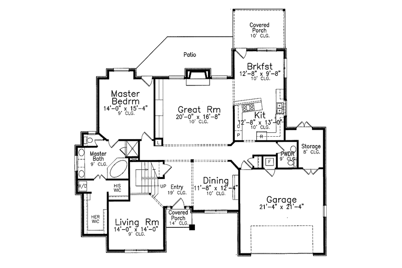 Dream House Plan - Floor Plan - Main Floor for Traditional House Plan #52-283 - 3 bed, 2.5 bath